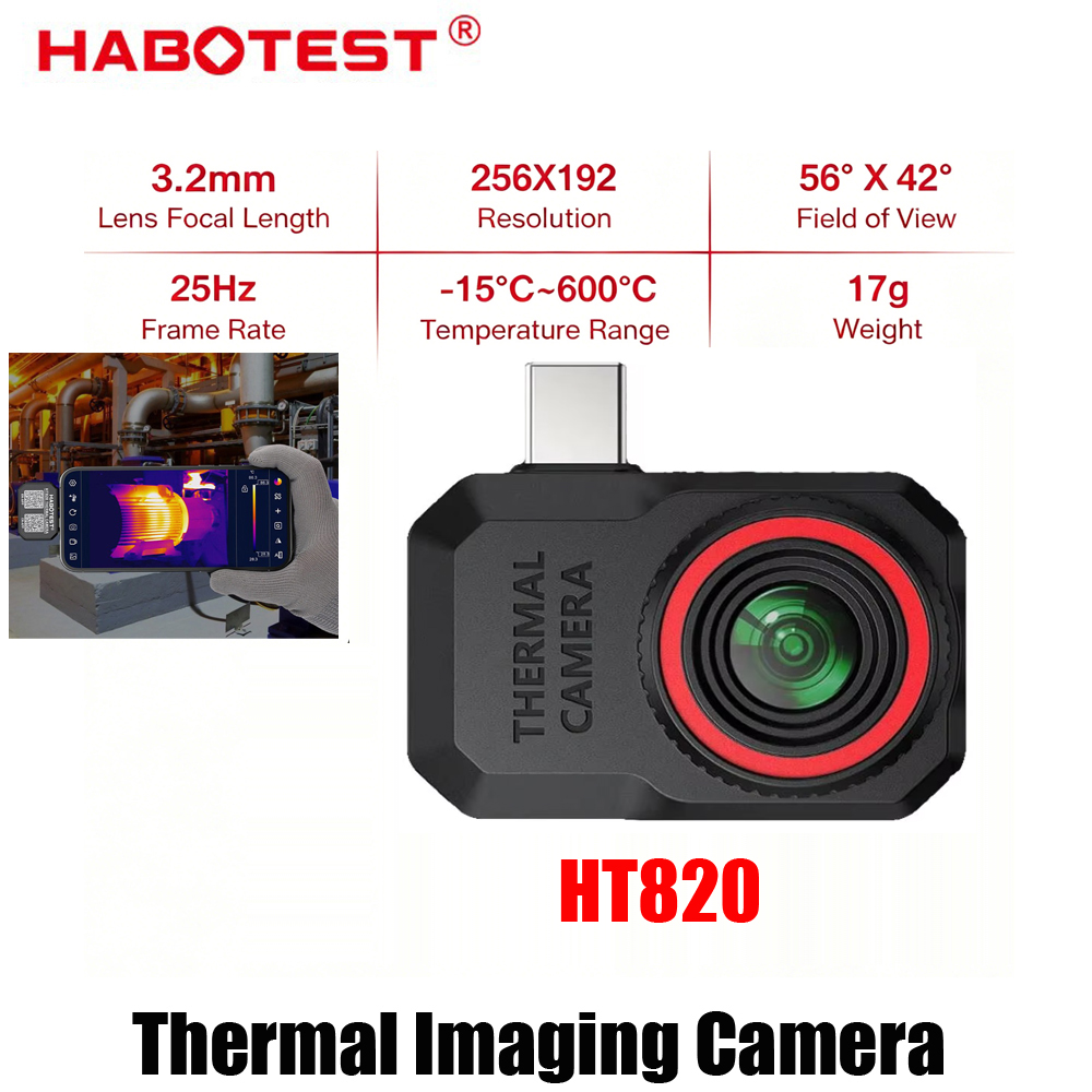 Thermal Imaging Camera 256X192 - Nuova Termocamera per Smartphone HABOTEST HT820