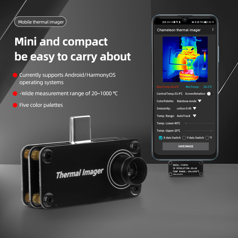 Tiop01 Thermal Camera - TIOP01 Termocamera per visione notturna Termocamera