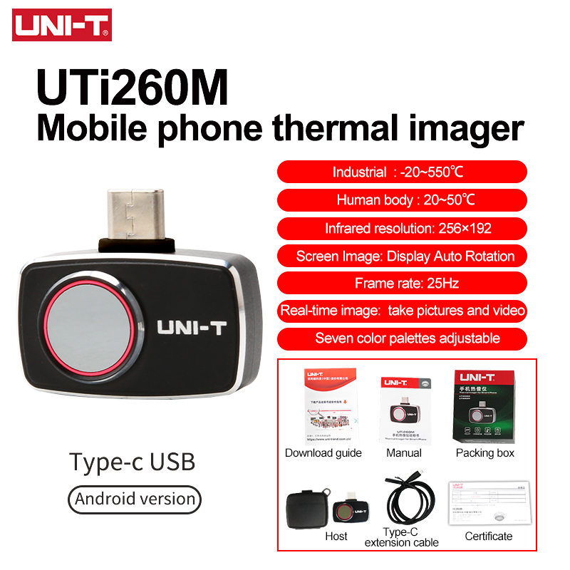Thermal Imaging Camera 256X192 - Termocamera UNI-T per cellulare UTI260M UTI256M